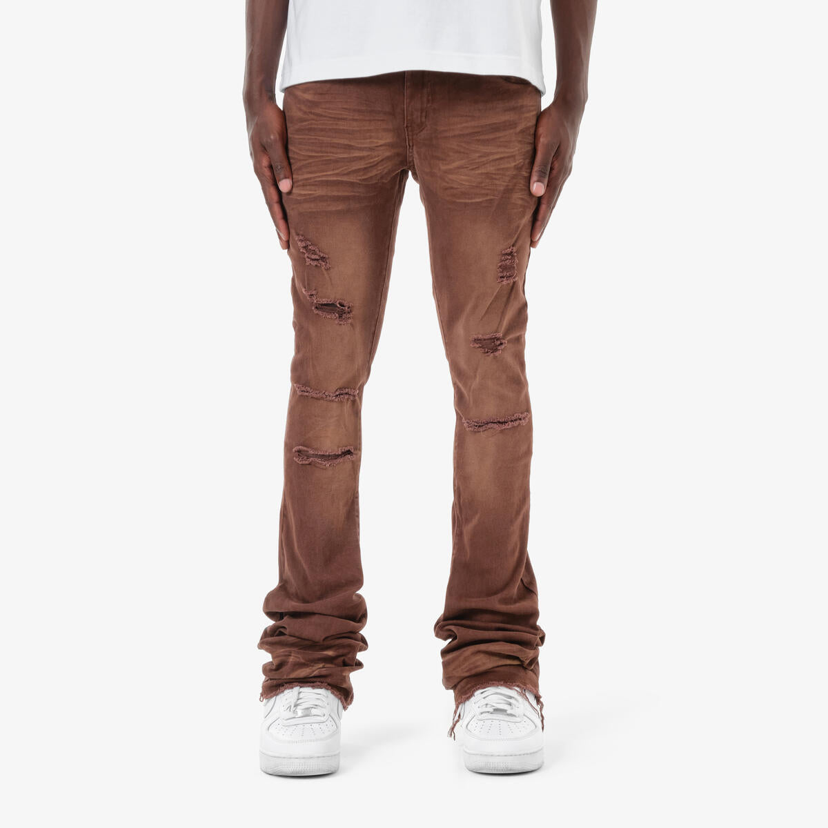 CR Brown Stacked Jeans