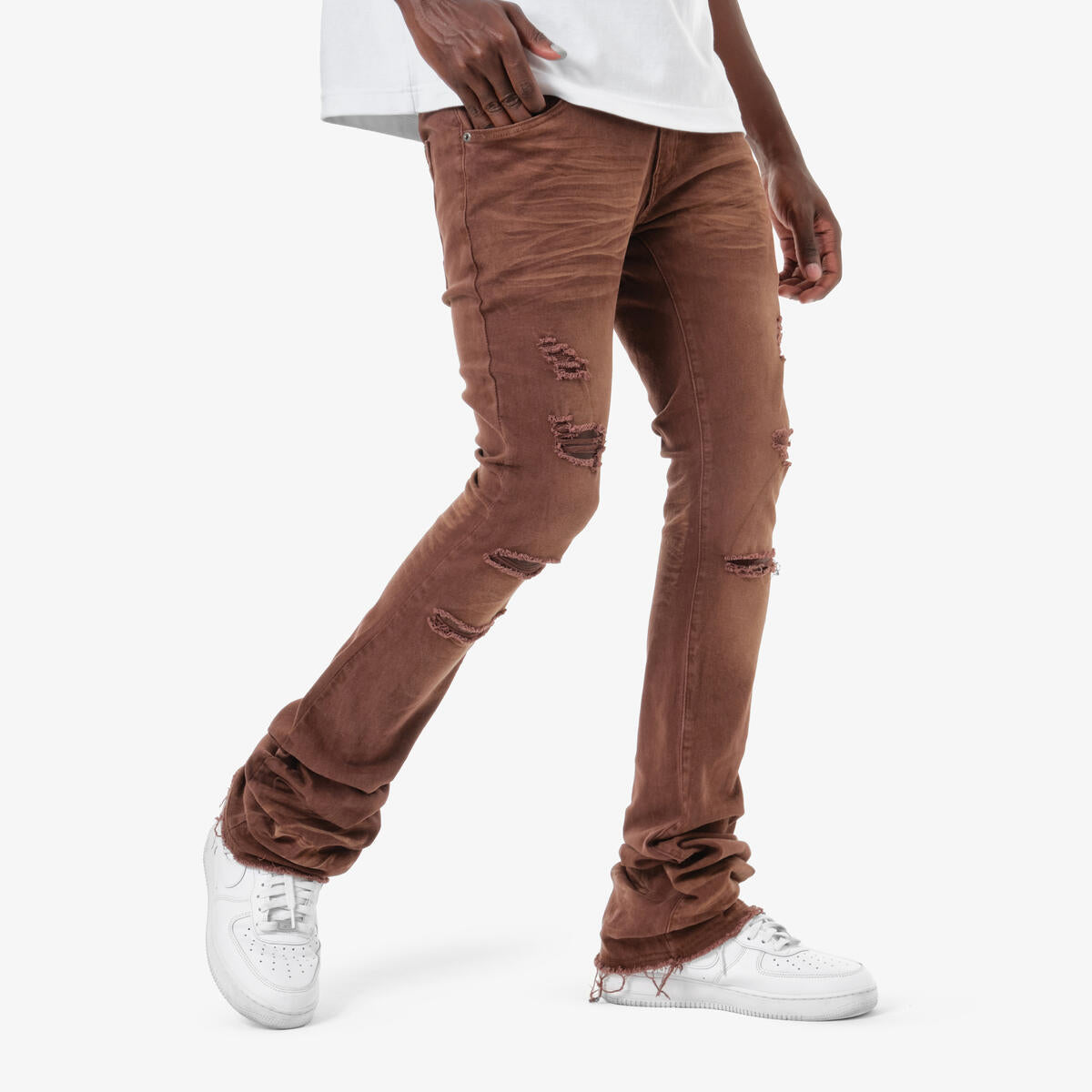 CR Brown Stacked Jeans