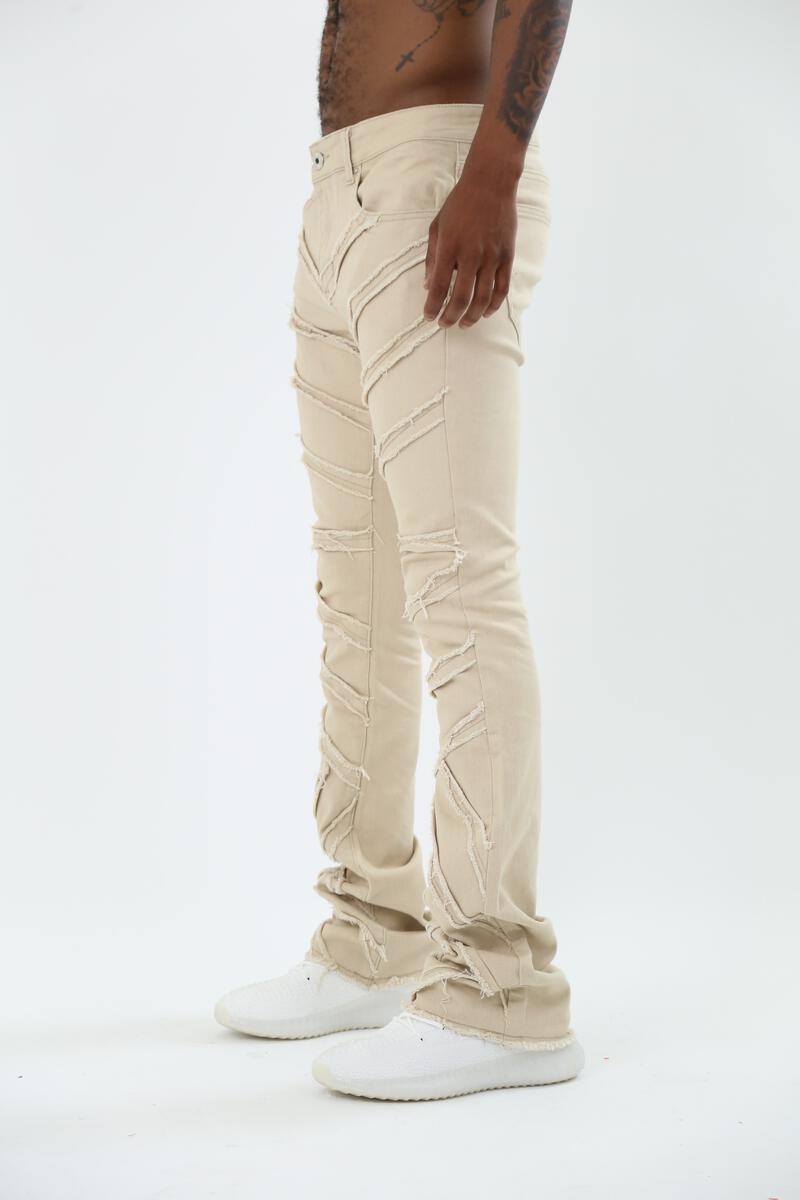 Khaki Stacked Jeans