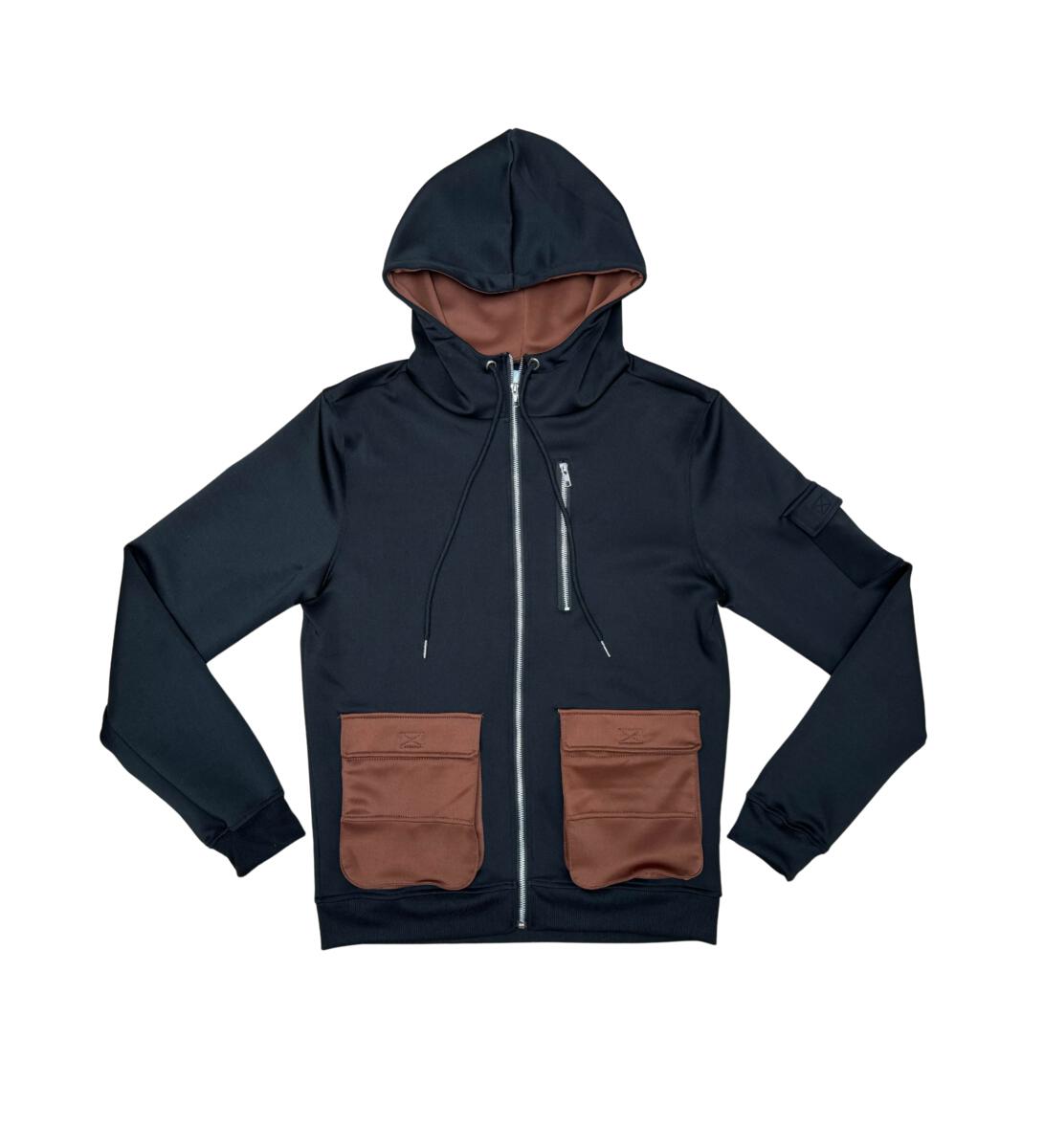 Tricot Hoody - Black/Brown