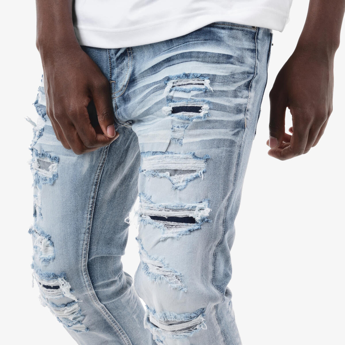 CR S. Blue Rip w/ Backing Jeans