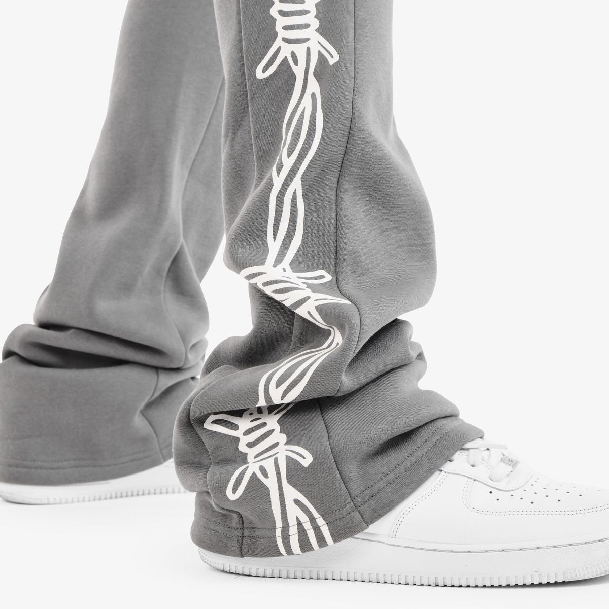 Heartless Stacked Joggers - Gray