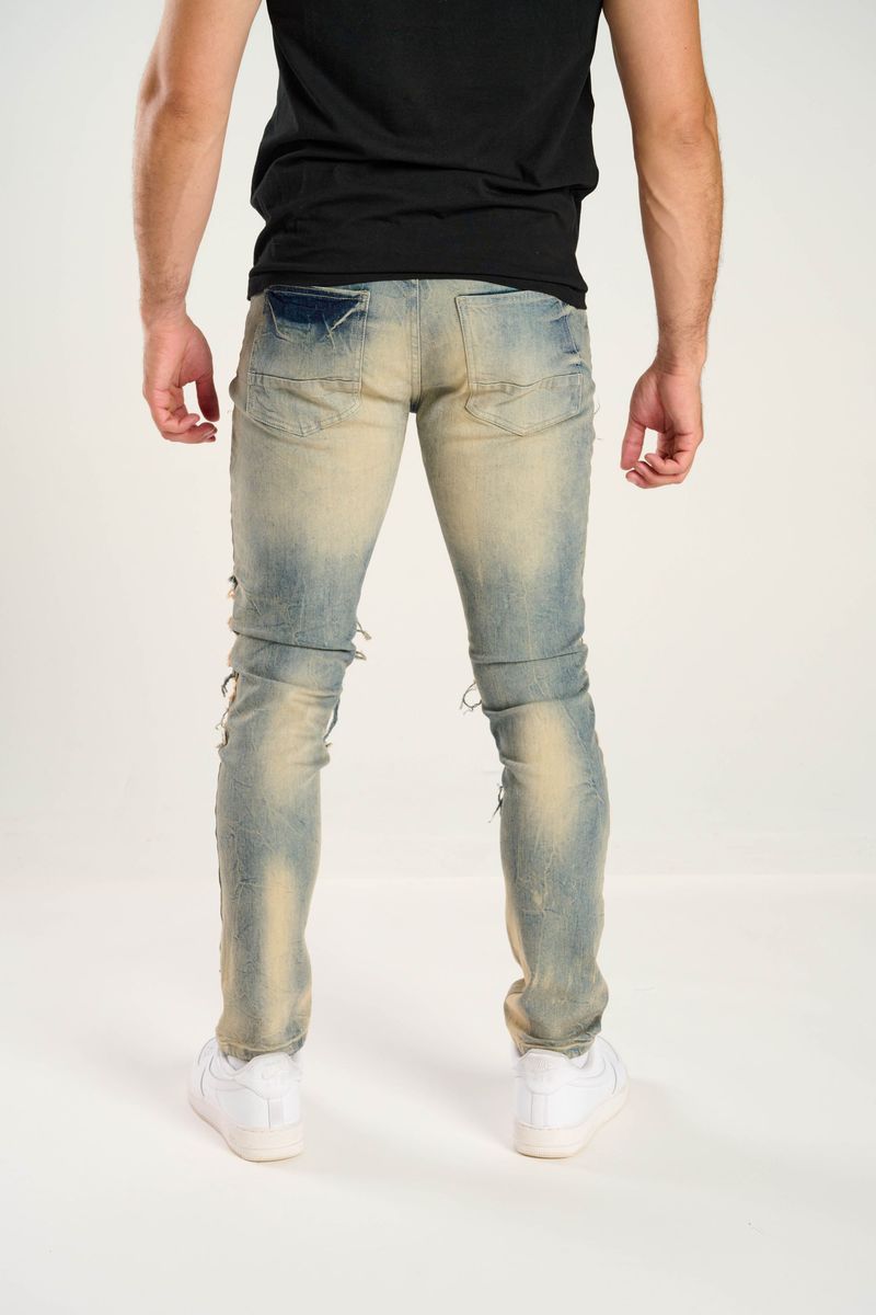 TJ Texture Patched Jeans - Vintage