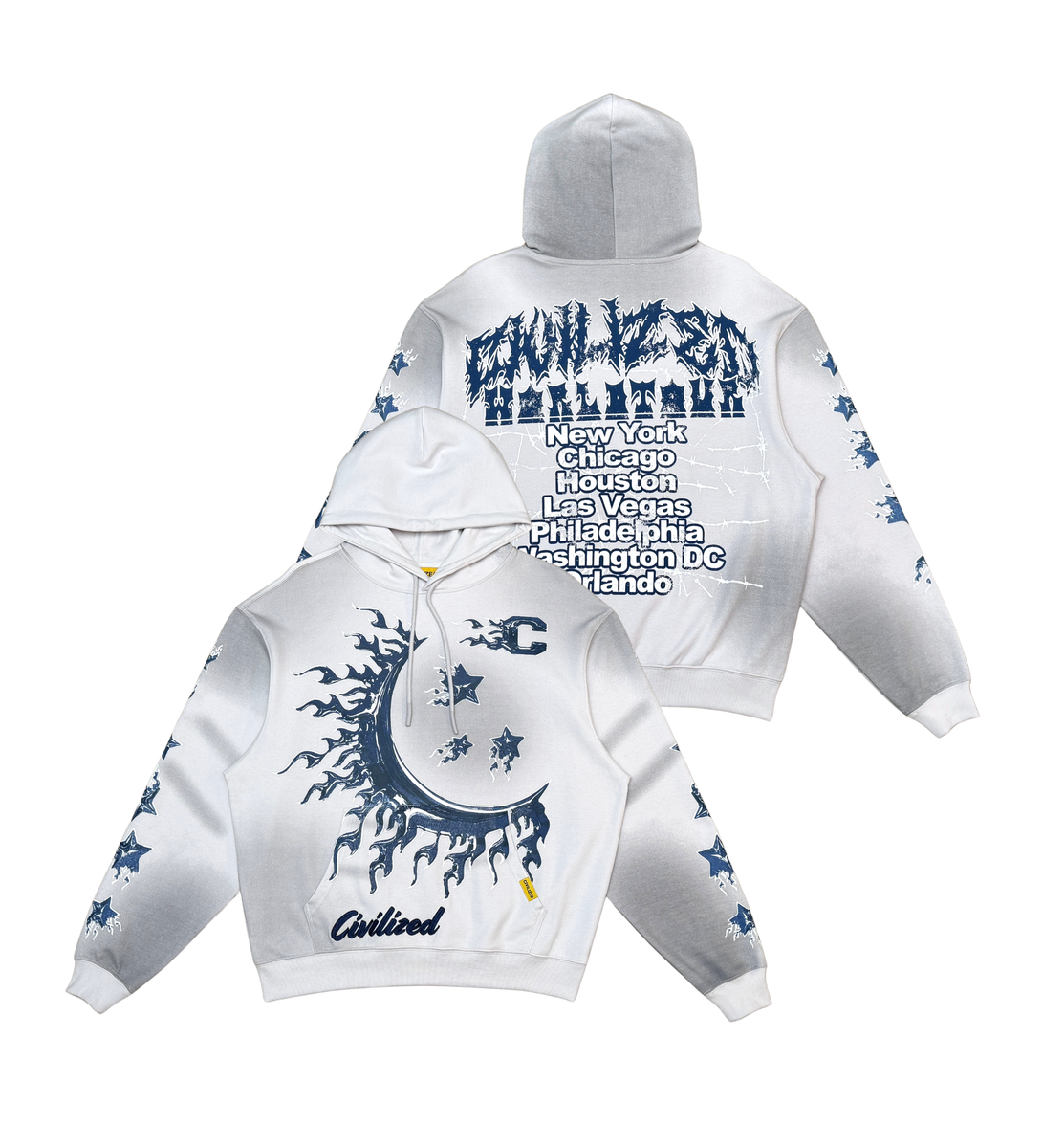 Civilized Crescent Hoody - Lt Grey