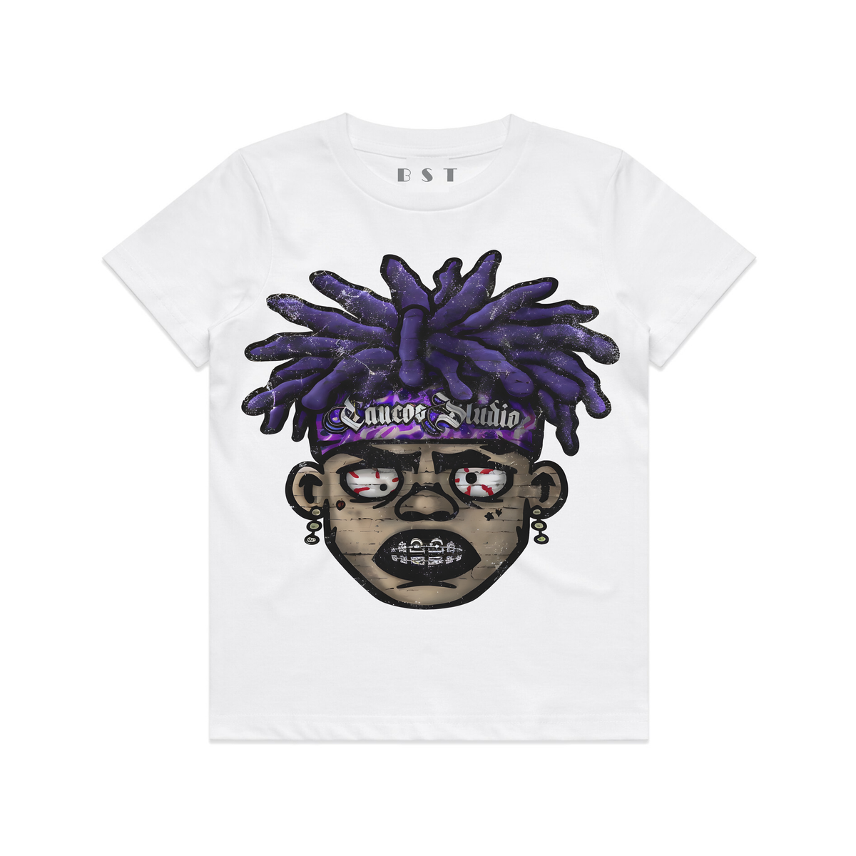 Purple Hair Big Face T-shirt