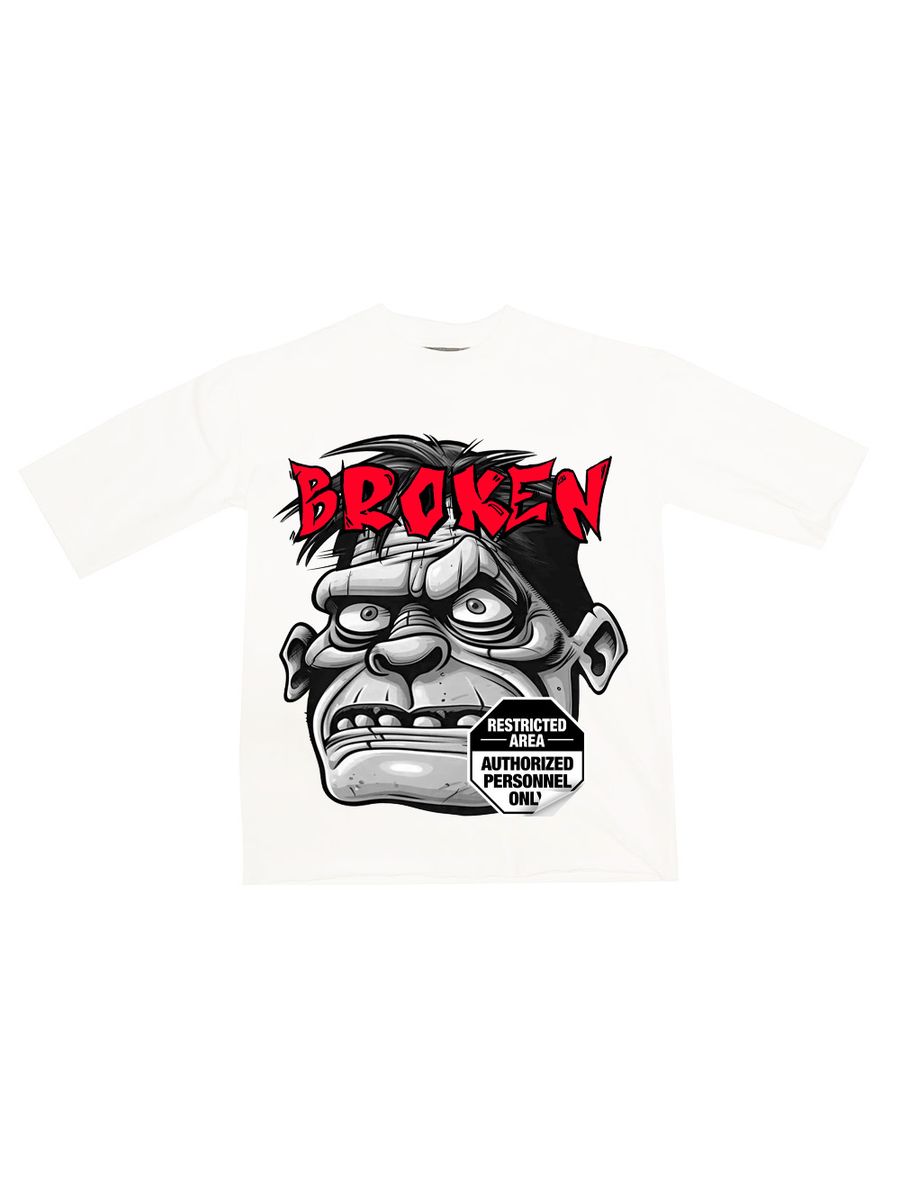 Broken Heart Cropped T-Shirt - White