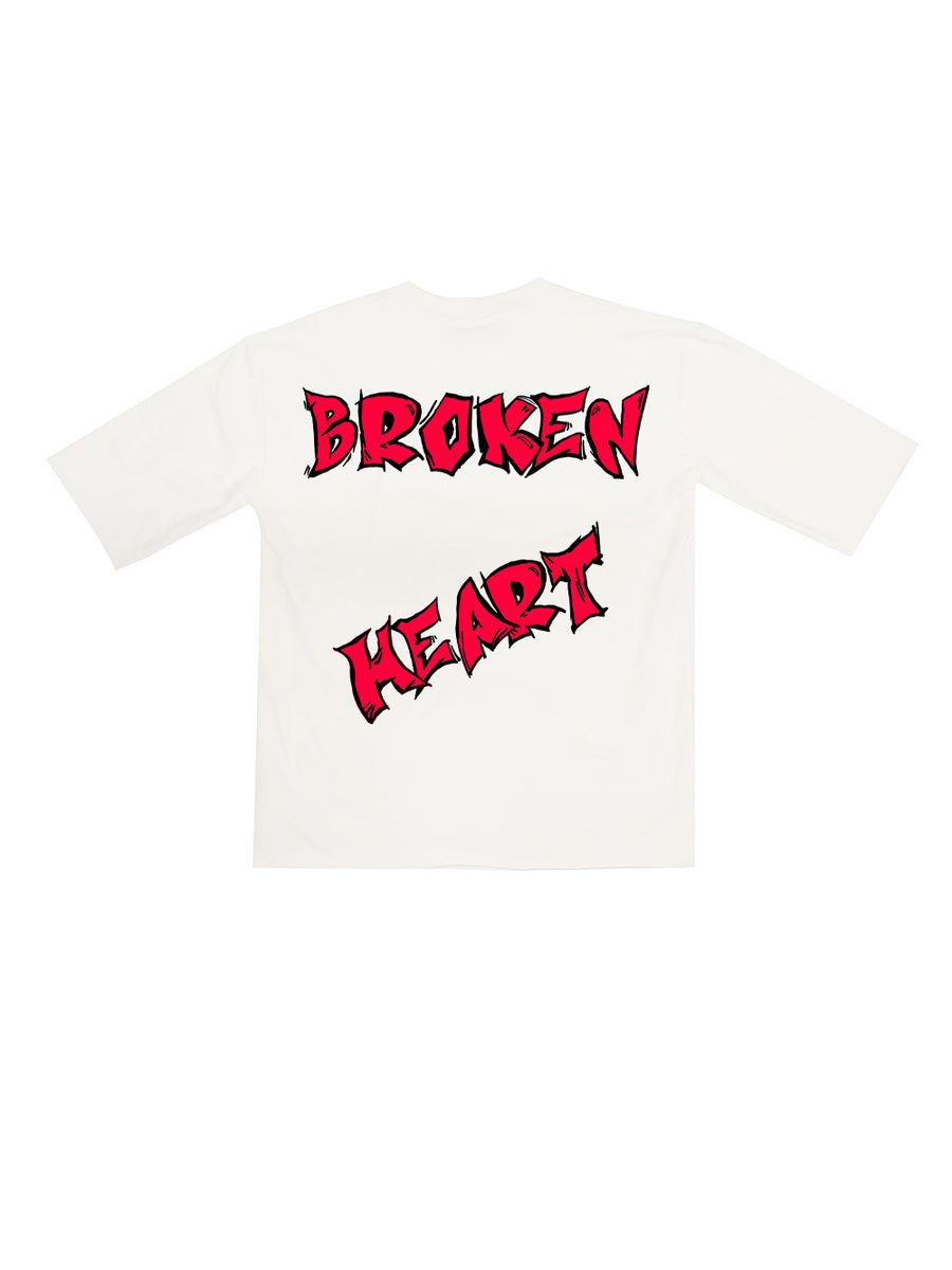 Broken Heart Cropped T-Shirt - White
