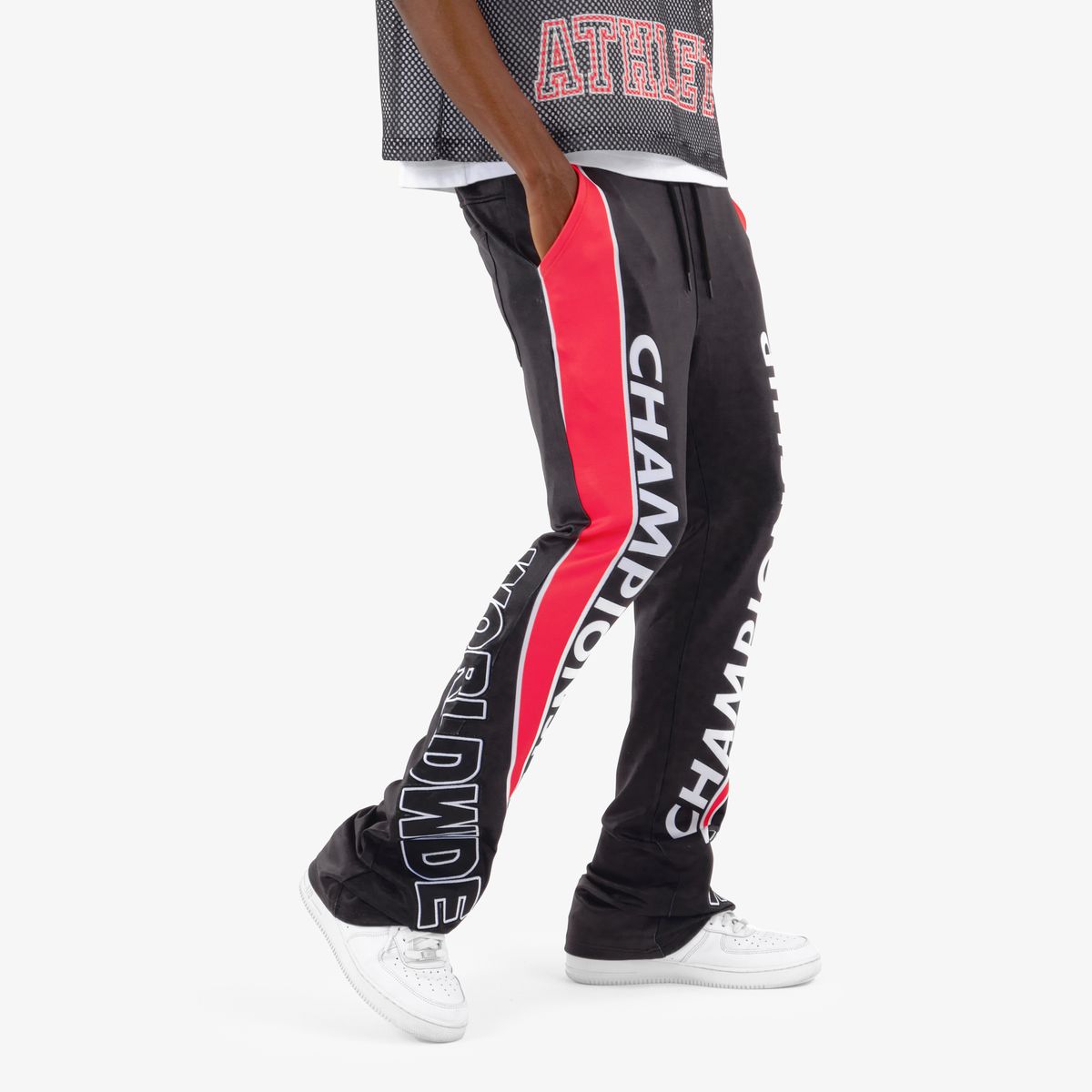 CR Stacked Joggers - Blk/Rd