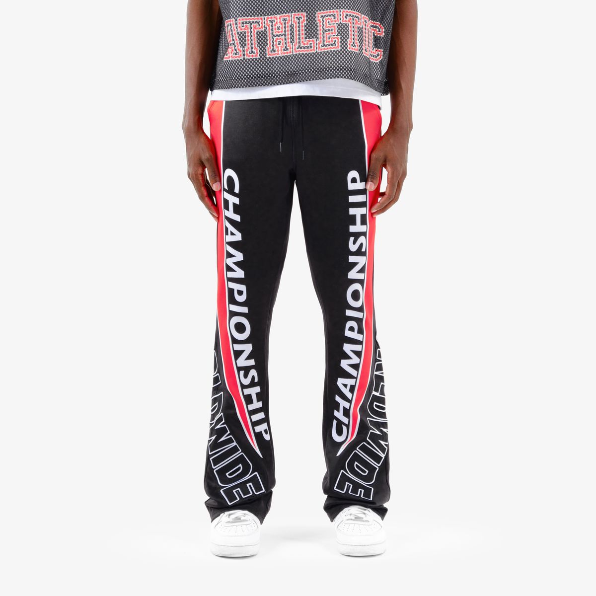 CR Stacked Joggers - Blk/Rd