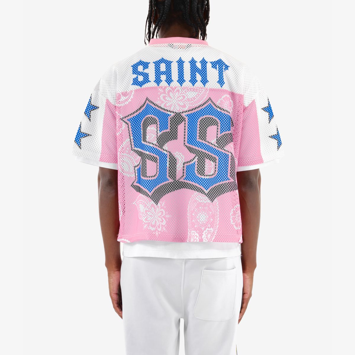 CR SS Crop Jersey Pink/Blue