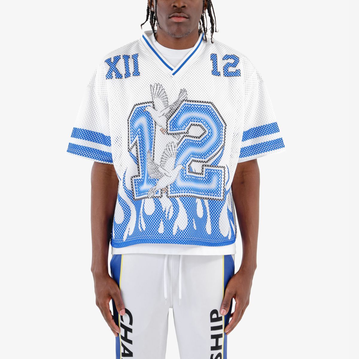 CR Crop Jersey Wht/Blue