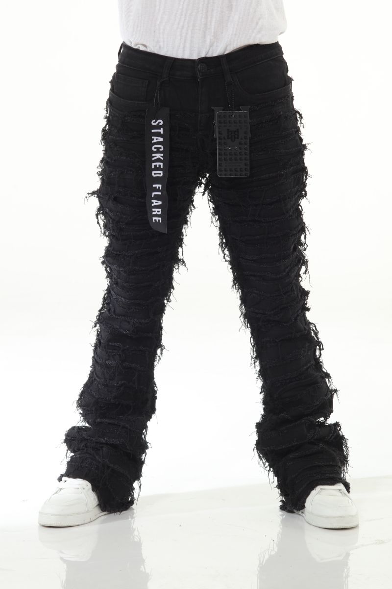 Stylo Furry Frayed Stacked Jeans