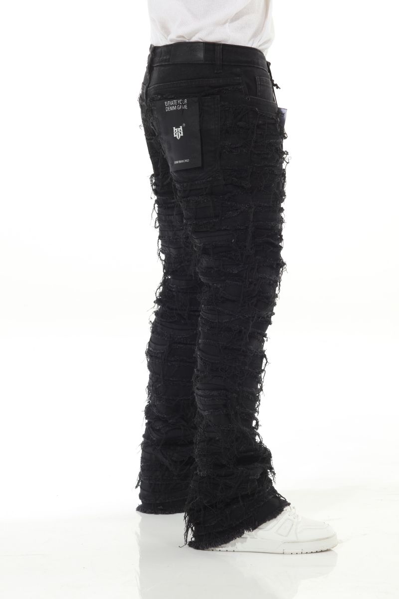 Stylo Furry Frayed Stacked Jeans