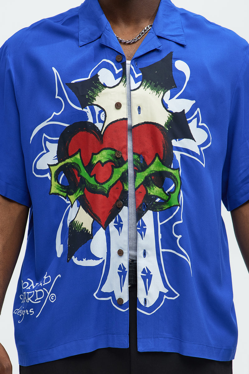 Cross Snake Blue Camp Shirt