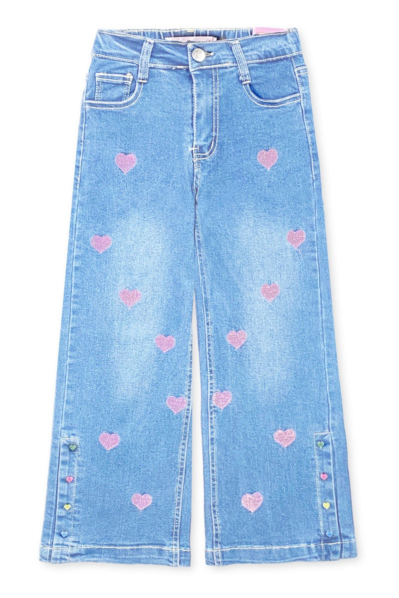 Embroidered Heart Jeans