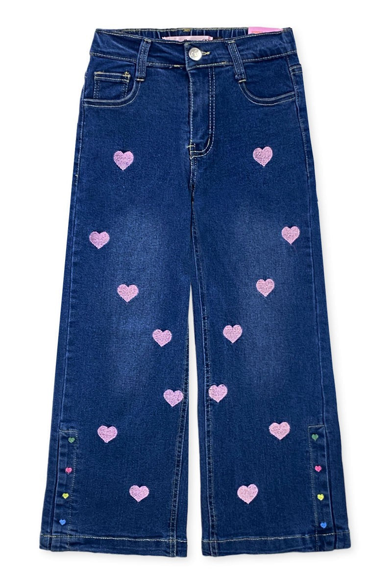 Embroidered Heart Jeans