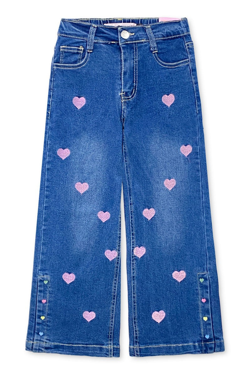 Embroidered Heart Jeans