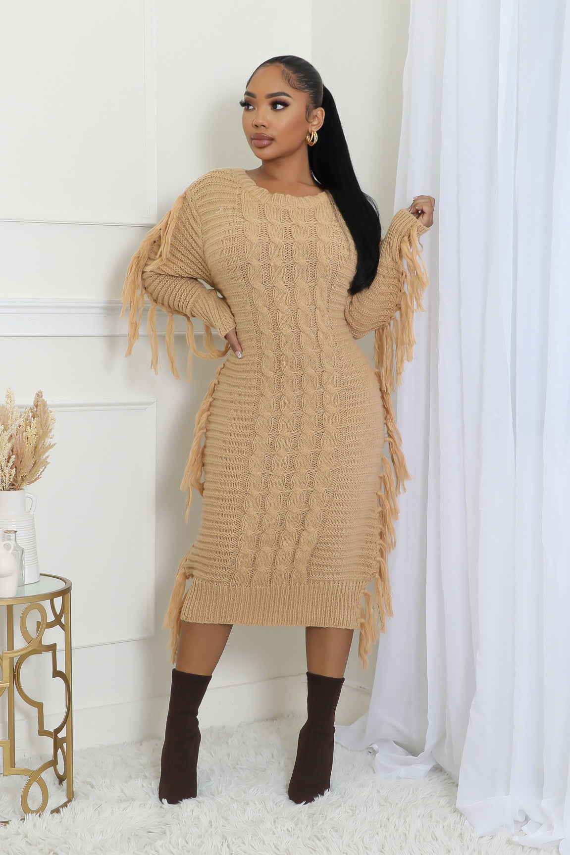 Knit Fringe Dress