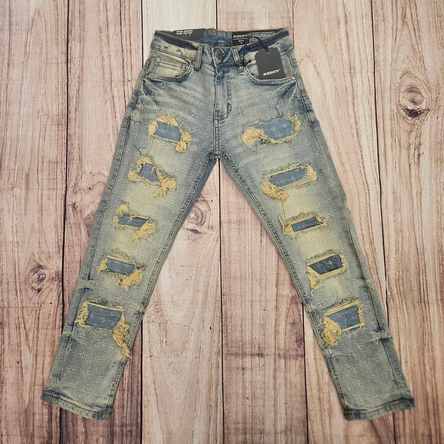 MS Boys Lt. Tint Ripped Jeans