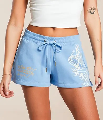 Flower Skulls Fleece Shorts
