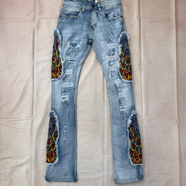Boys Stained Glass Stacked Jeans