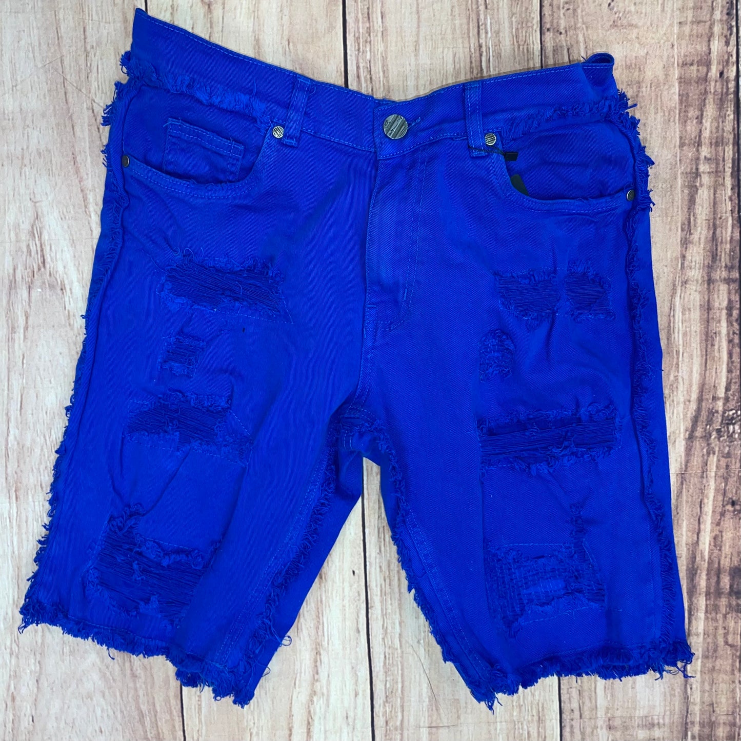 Men Side Fray Jean Shorts