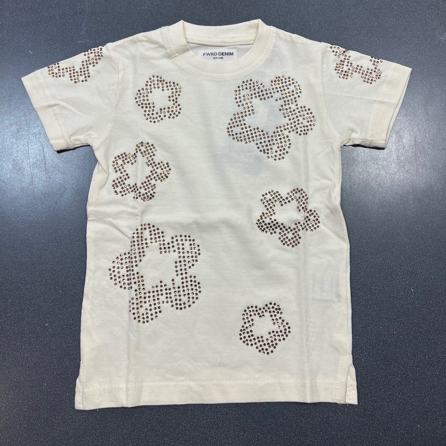 Crystal Flowers T-Shirt - Cream