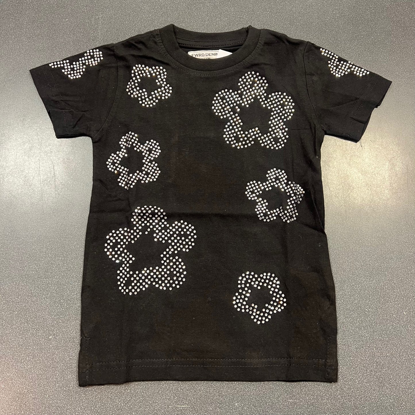 Crystal Flowers T-Shirt - Black