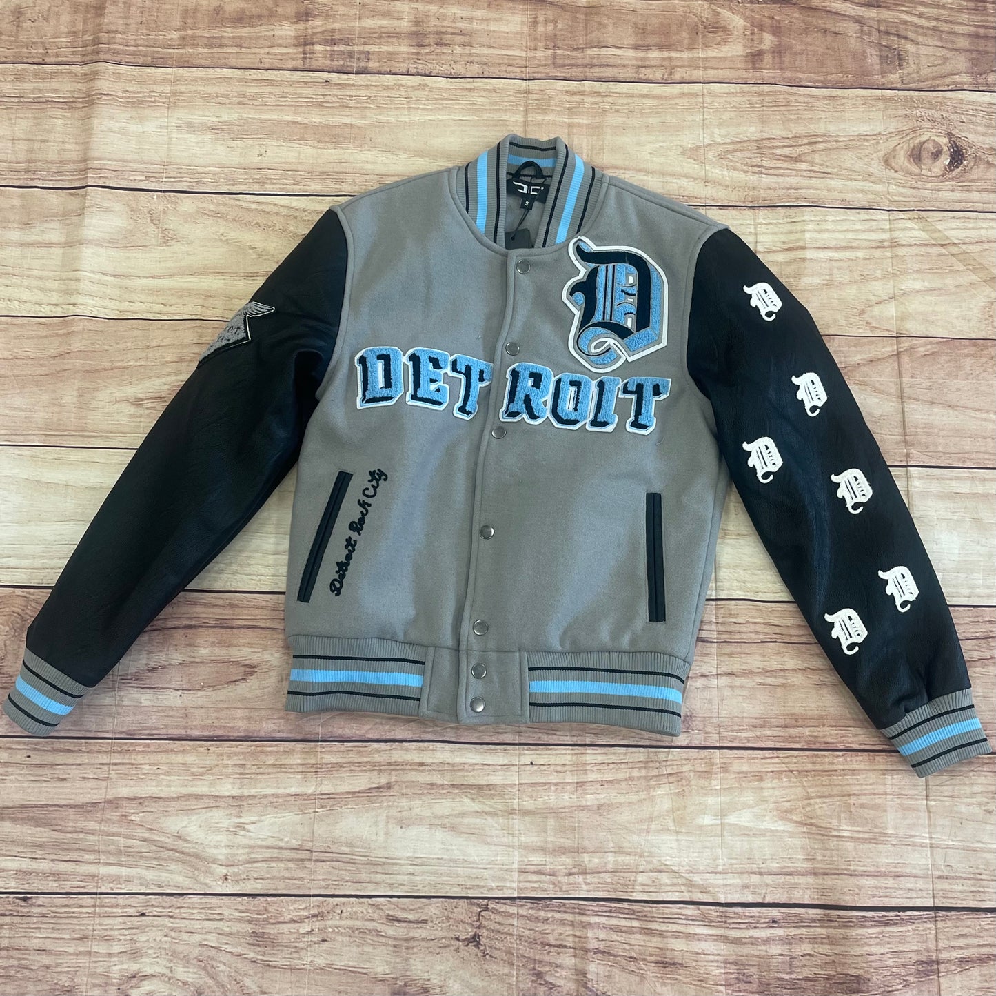 Detroit Varsity Jacket Grey/Blk