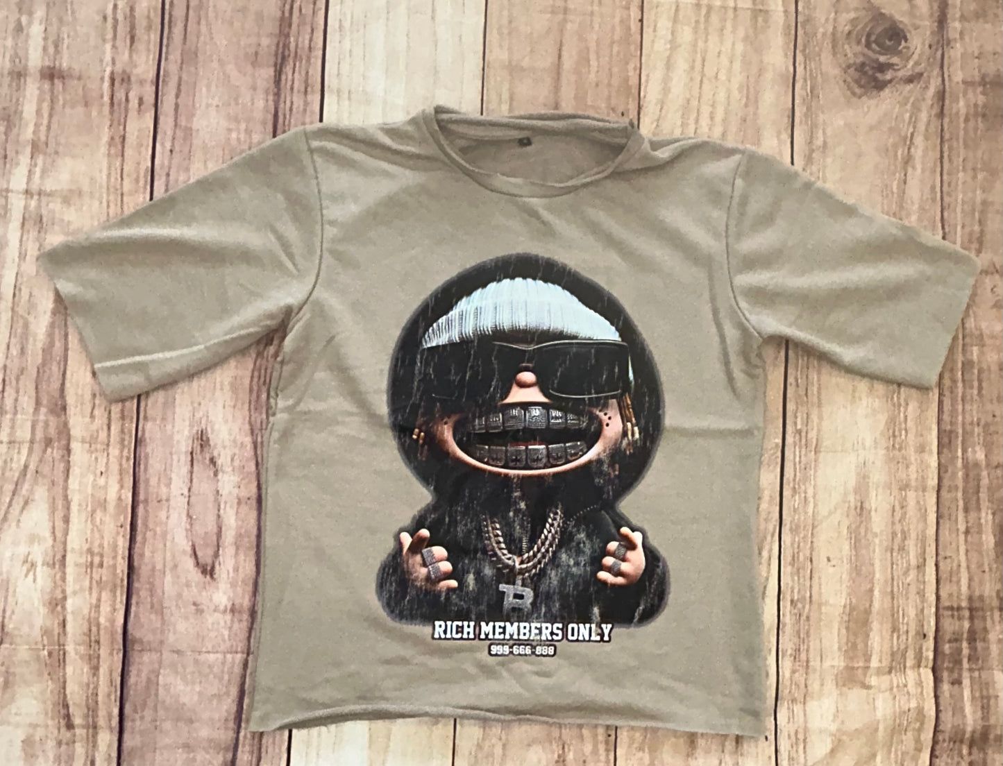Kids Beanie Iced Grill Crop Shirt