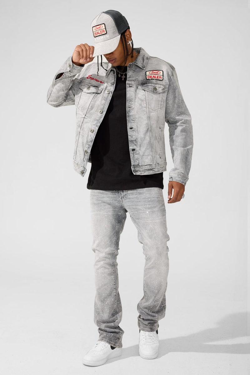 Gray Rhinestone Jean Jacket