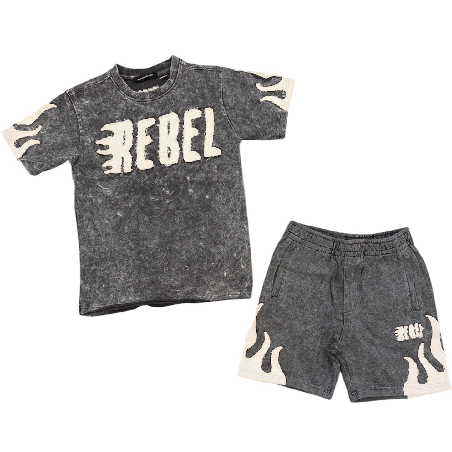 Kids Rebel Short Set - Gray