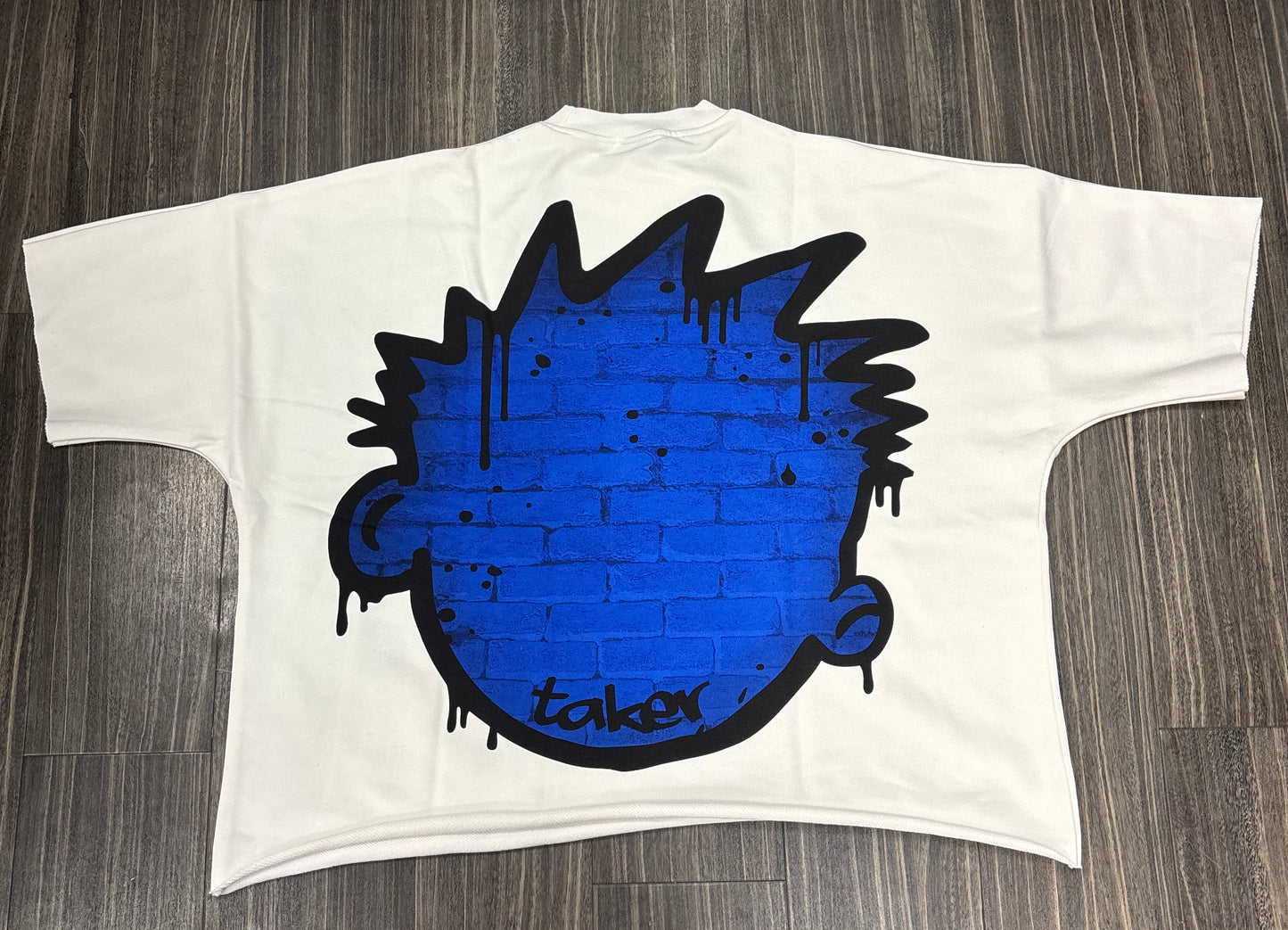 Oversize Blue Face Crop Shirt