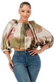 HL Balloon Short Sleeve Crop Shirt