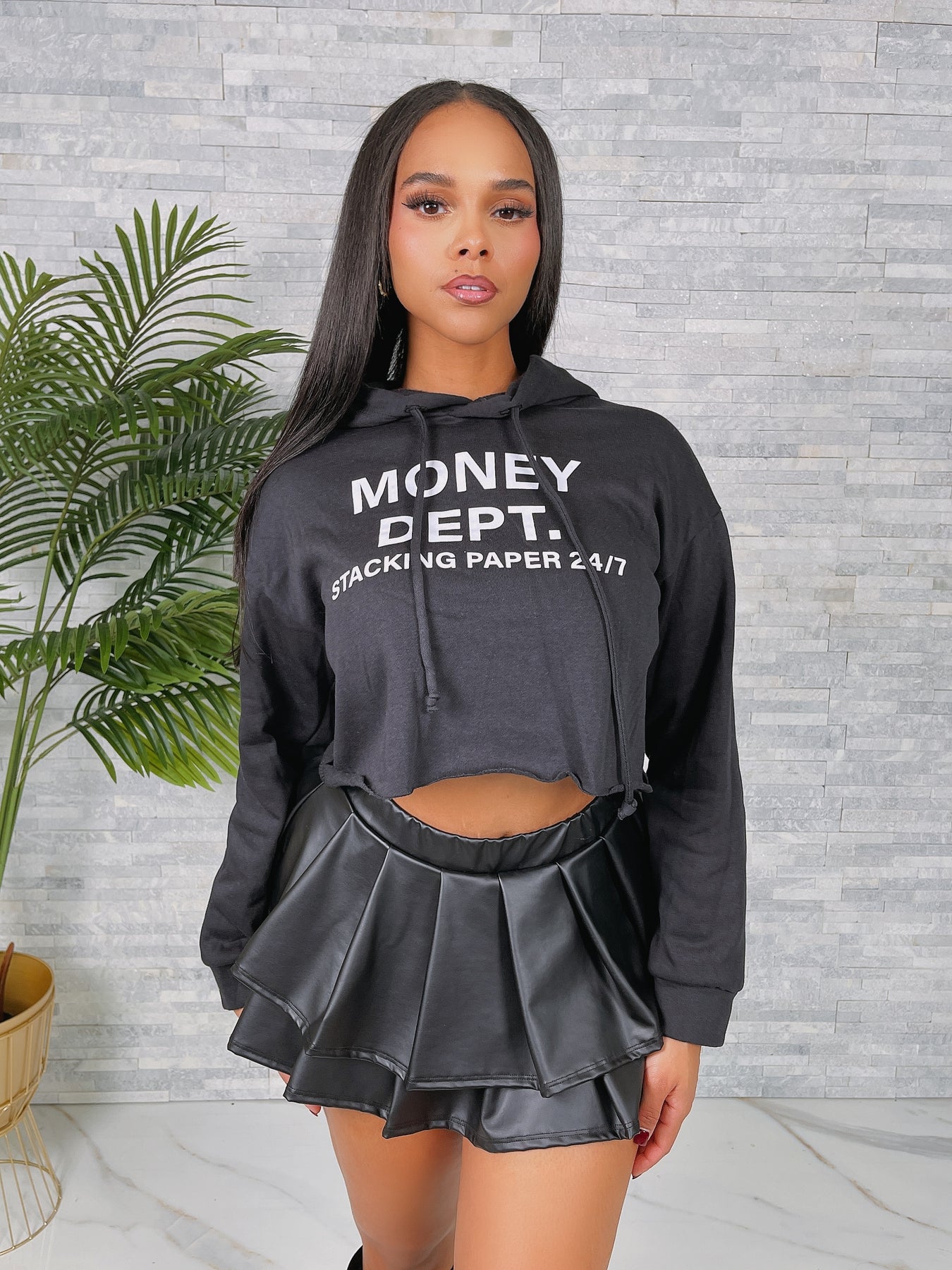 Money Dept Crop Hoody