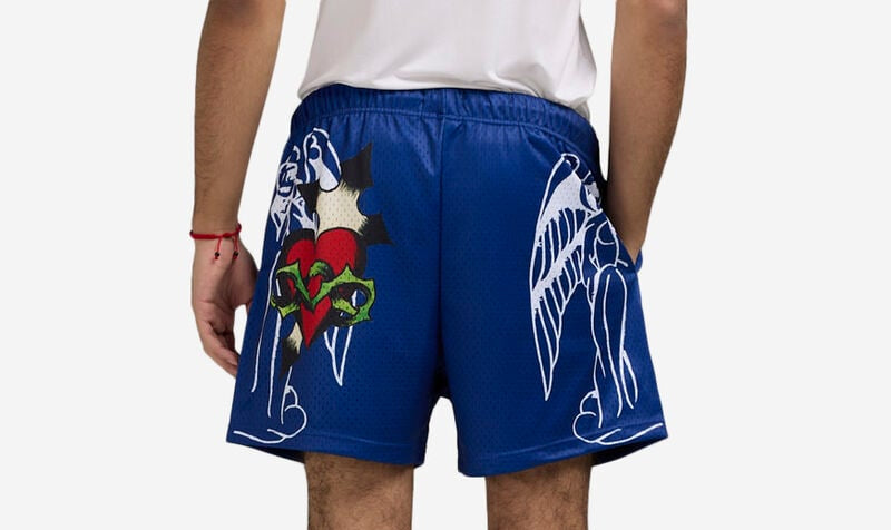 Cross Snake Blue Mesh Shorts