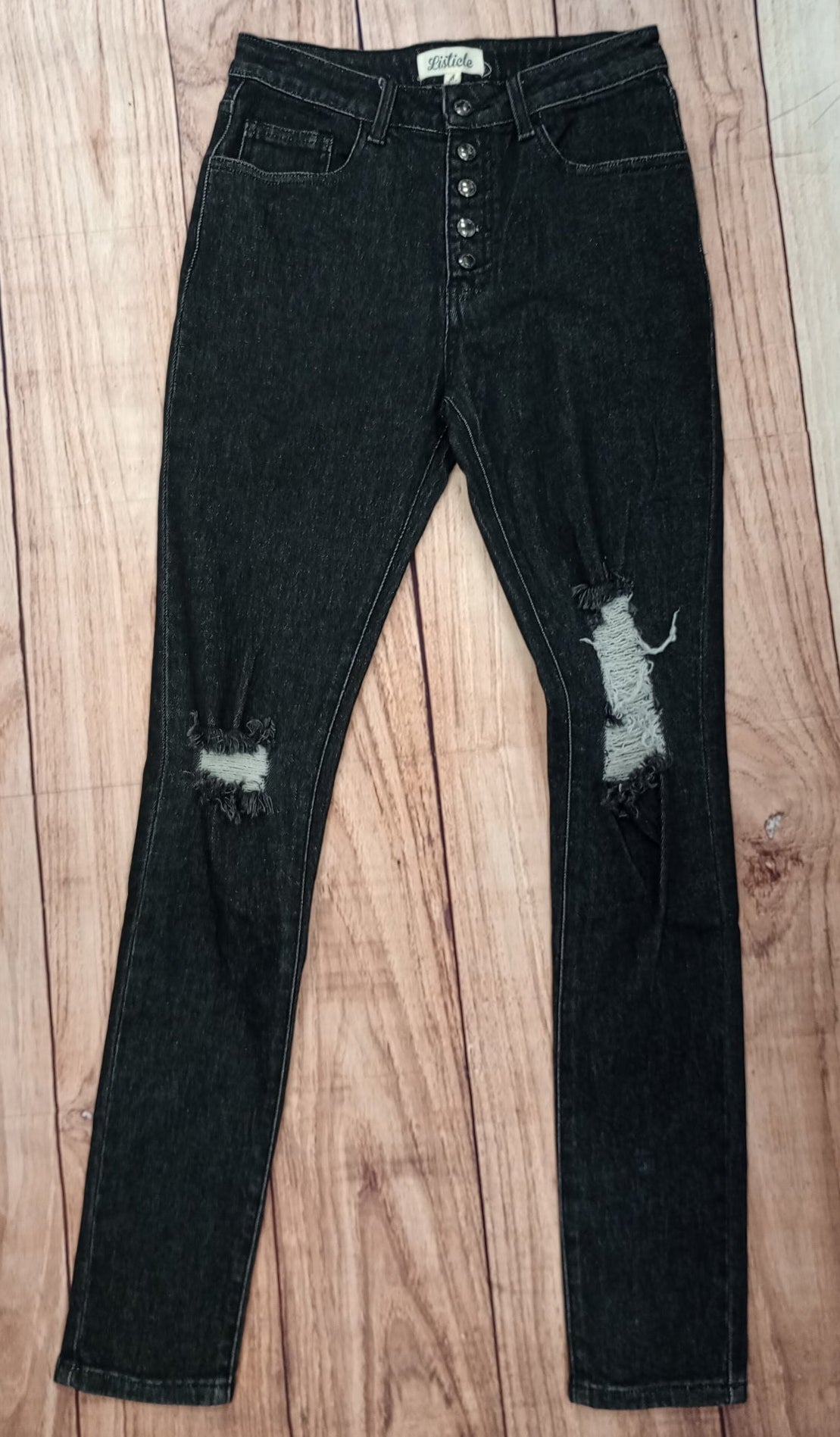 Listicle Black Rip Slim Fit Jean