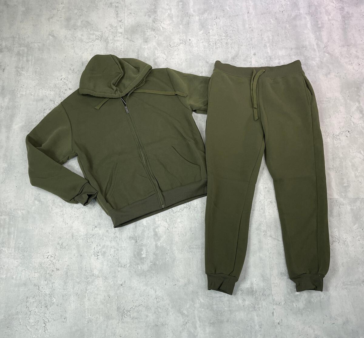 Men's Solid Zip Down Jogger Sets