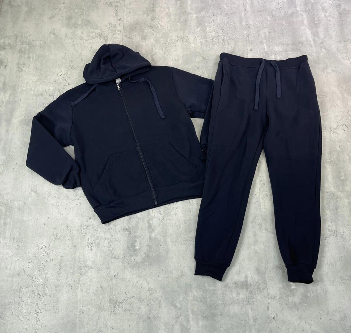 Kid's Solid Zip Down Jogger Sets