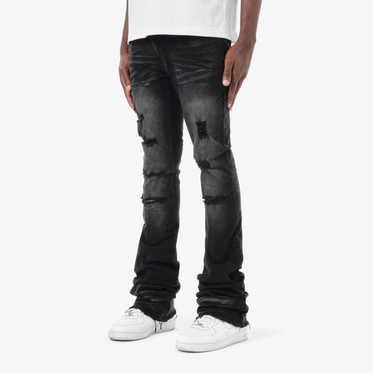 CR Black Stacked Jeans