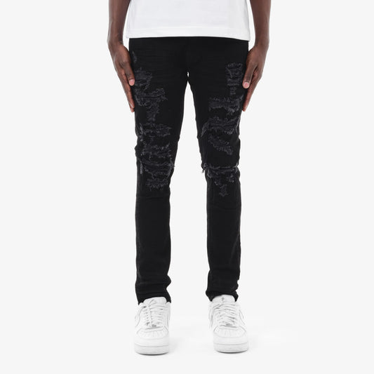 CR Black Rip w/ Backing Jeans