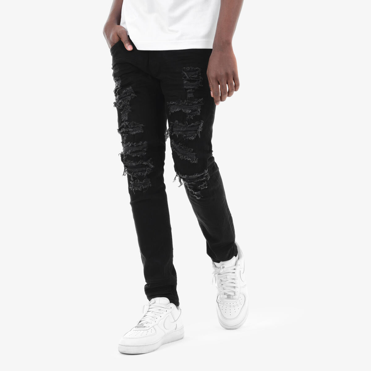 CR Black Rip w/ Backing Jeans