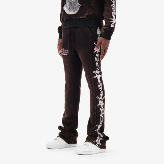 Heartless Stacked Joggers - Black