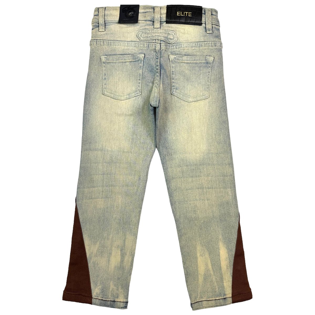 Triangle Bottom Straight Jeans - Brown