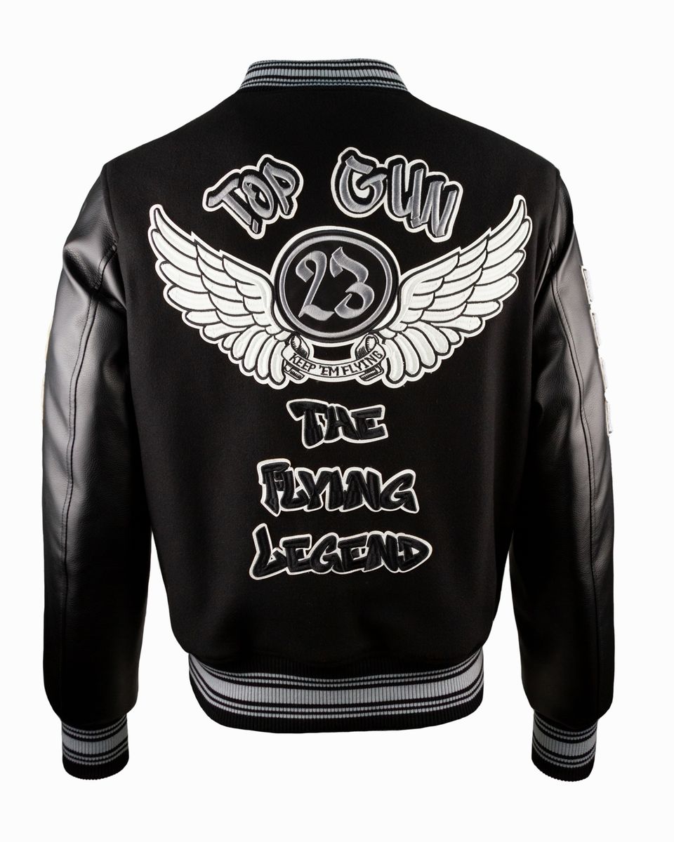 Black Flying Legend Varsity Jacket - Kids