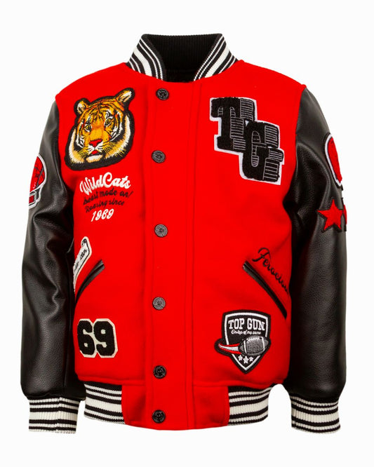 Kids Wildcat Varsity Jacket - Red