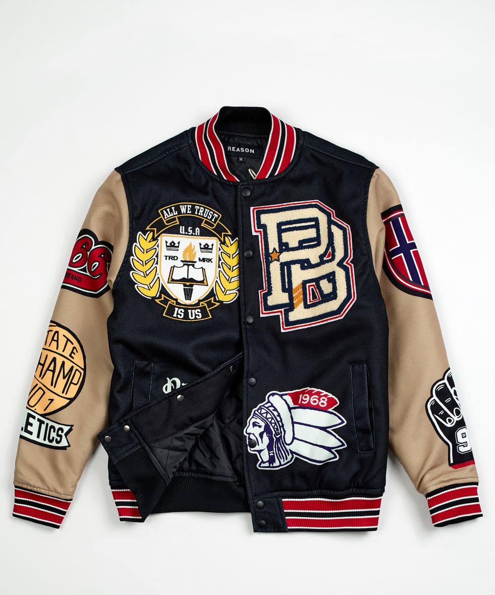 Navy/Tan Varsity Jacket