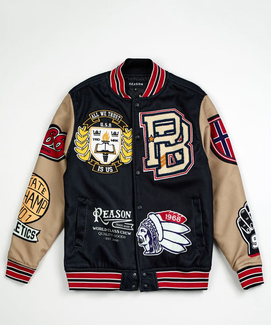 Navy/Tan Varsity Jacket