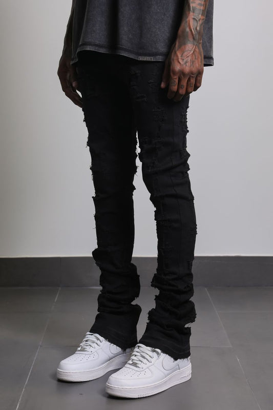 Vertical Rip Stacked Jeans