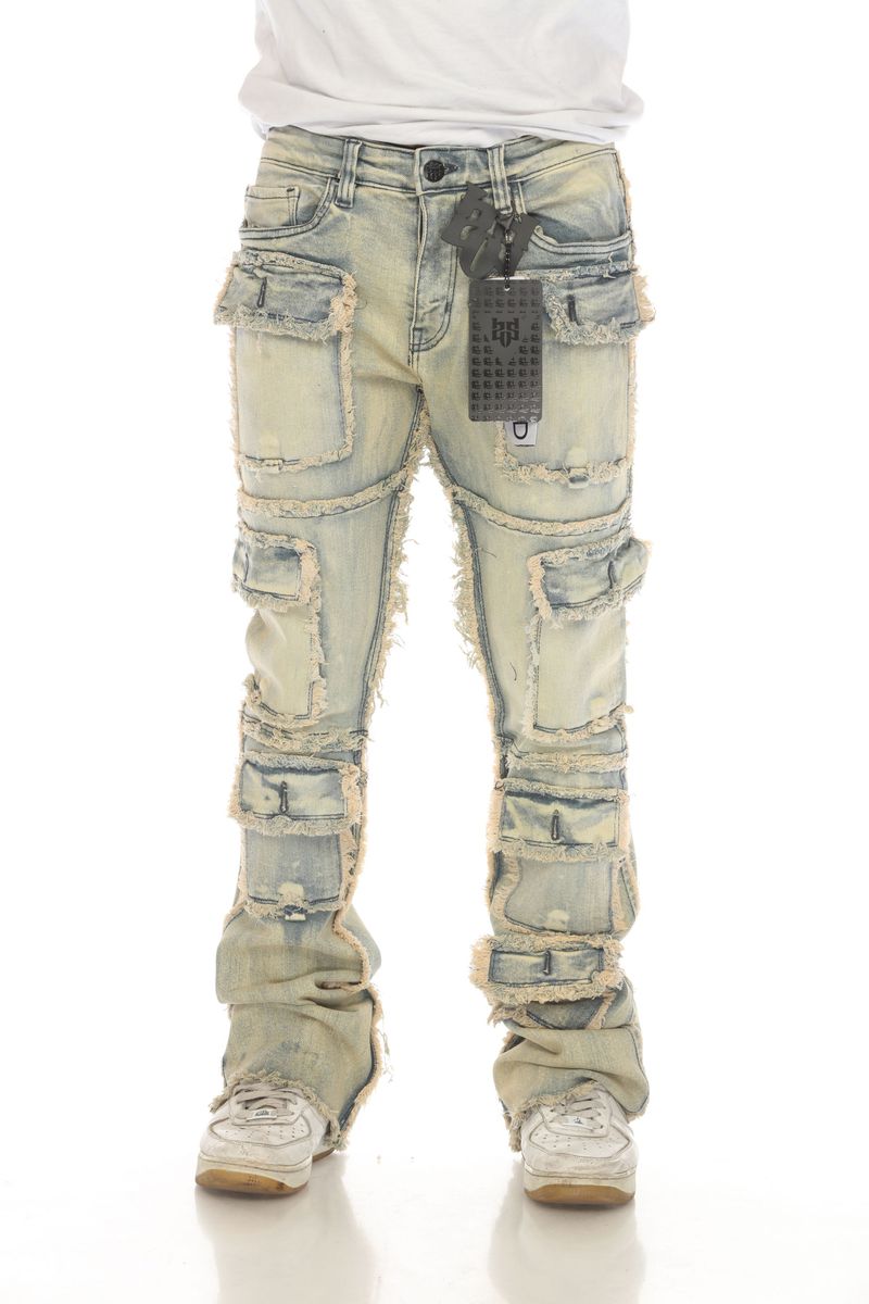 Lt Tint Pockets Stacked Jeans